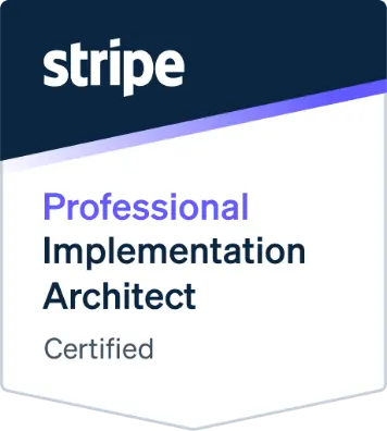 Stripe Certified Professional — Implementation Architect badge awarded to Arindam Pradhan